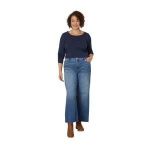 KUT from the Kloth High-Rise Fab AB Wide Leg Raw Hem in Milestone sz 16